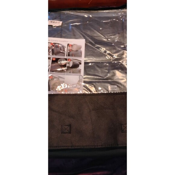 Universal Waterproof Leather Seat Covers, 2PC Black Set For Truck SUV Jeep Car - Picture 7 of 7